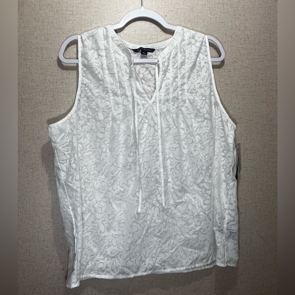 Zac & Rachel Cream Blouse with Floral Design